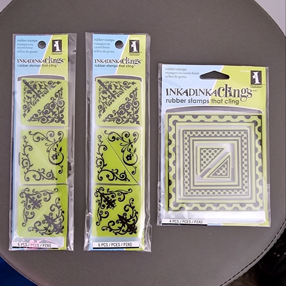 Inkadinkado Clings Rubber Stamps 3 Pack